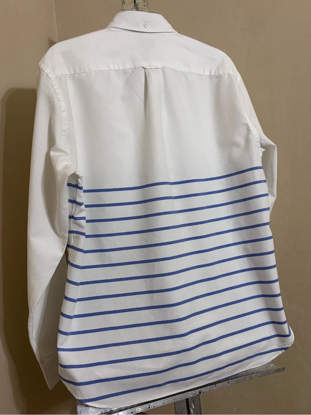 J.Crew Men’s Nautical Striped Oxford Button-Down Shirt – White/Blue - Size L